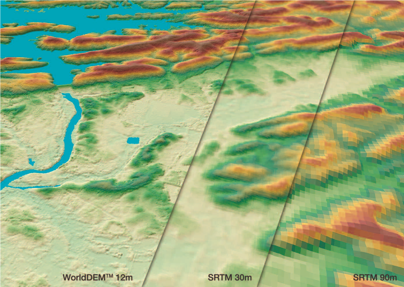 Compartivo WorldDEM SRTM